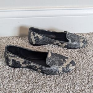 Donald J Pliner Dendasp Metallic Floral Brocade Slipper Flats sz 6